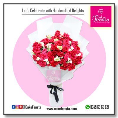 Fresh Red Flowers in White Wrap (CF-15)