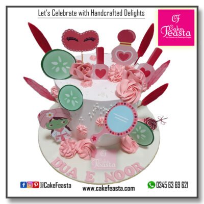 Spa Beauty Girls Birthday Theme Cake
