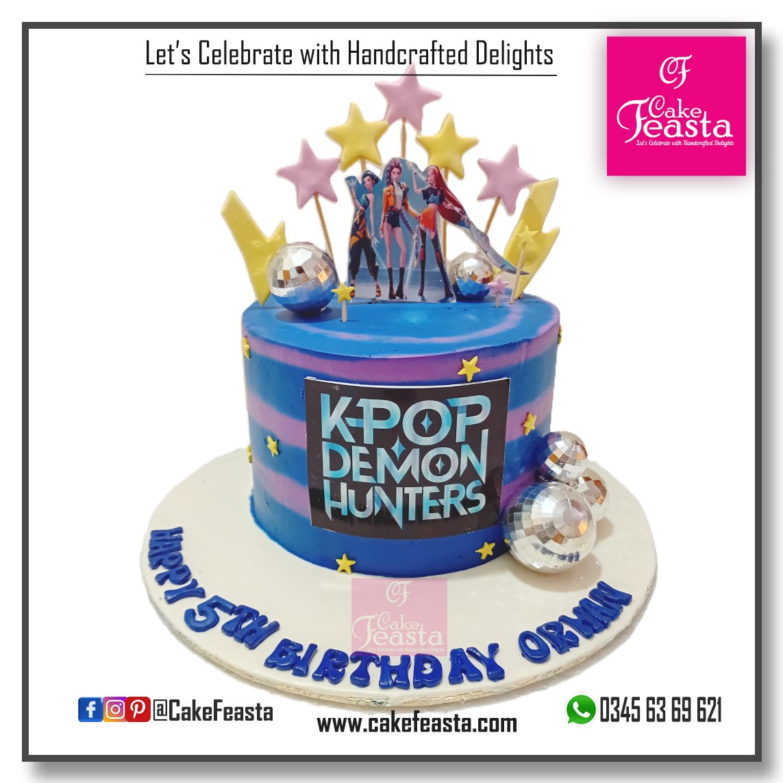 K Pop Demon Hunters Birthday Cake Trendy K Pop Theme Cake Cake Feasta