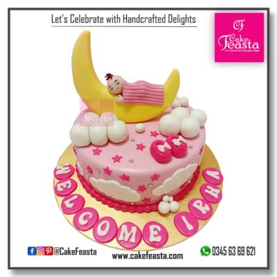 New Born Baby Girl Birthday Cake