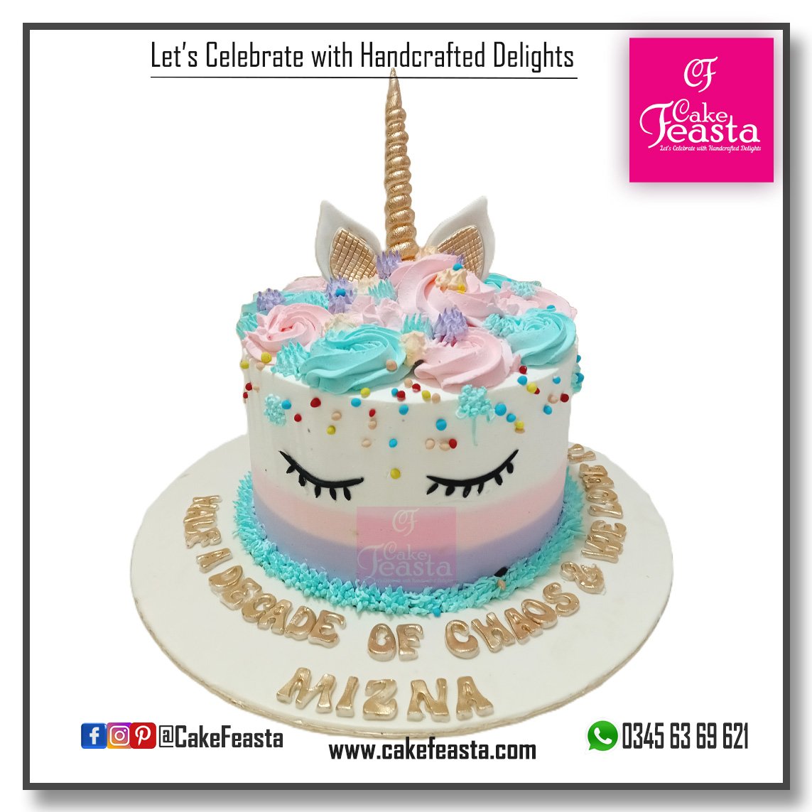 Multicolor Unicorn Birthday Cake